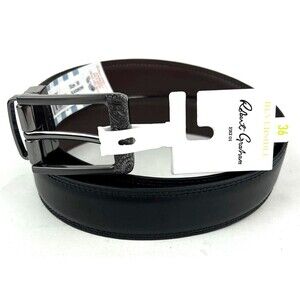 New Robert Graham Men’s Barolo Leather Reversible Belt Black Brown Sz 36 NWT $98